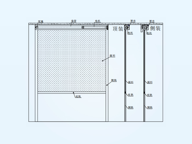 RS235757 electric roller curtain  (with side rail)