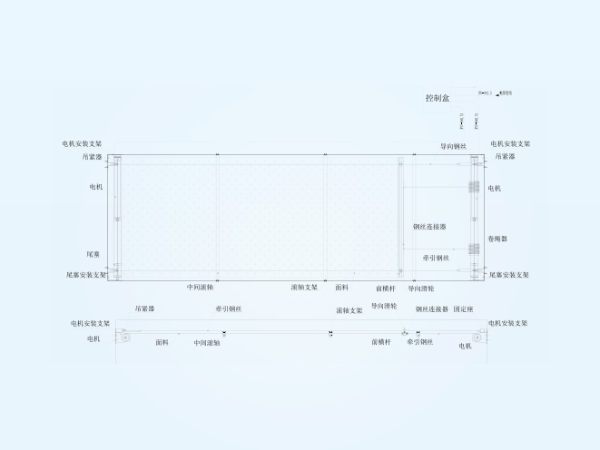 RS3585 double motor roll-up canopy curtain （FTS85×85）